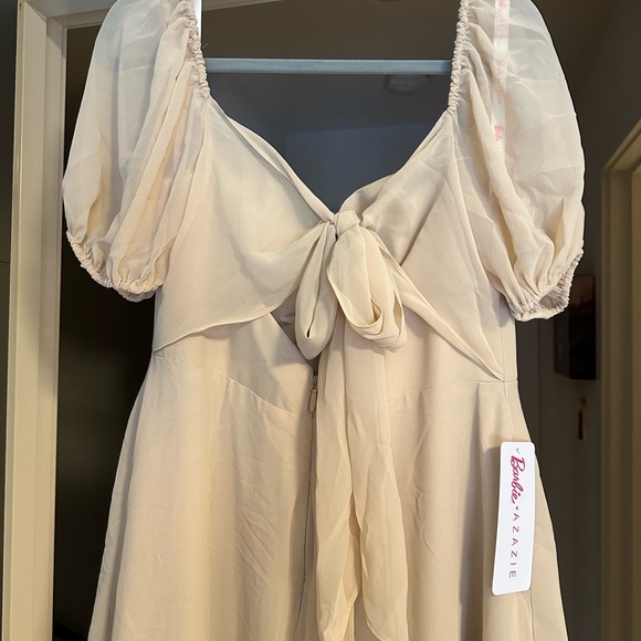 Azazie Champagne Chiffon Maxi Dress with Sweetheart Neckline - Picture 8 of 13